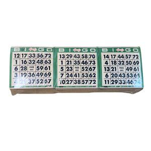 Bingo King Bingo Cards Green Printed In USA Game Nights Paper Vintage Large Pack
